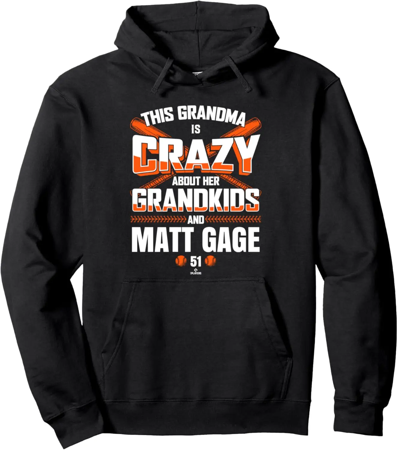 Grandma Crazy for Matt Gage New York Baseball MLBPA Pullover Hoodie