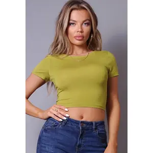 Short Sleeve Round Neck Crossover Multi Way Tie Top