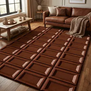 Chocolate Pattern Carpet, Creative Chocolate Print Design, Soft Comfortable Non-Slip Wear-Resistant, Easy Clean