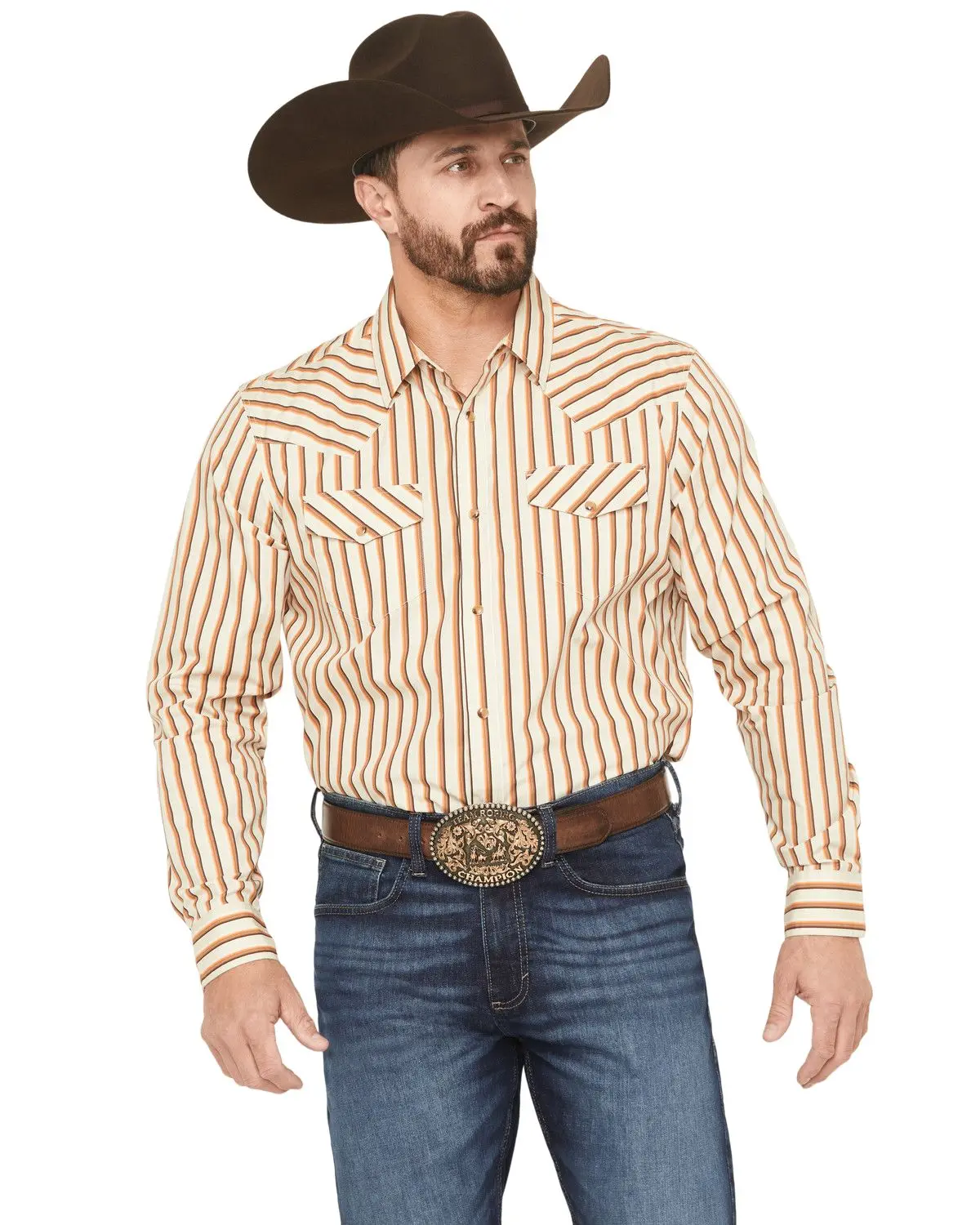 Gibson Trading Co Men's Men'S Sand Trap Striped Long Sleeve Snap Western - Gmfa25w9-Tan