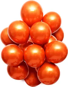 Metallic Orange balloons, 50pcs 10 inch burnt orange balloons, double layer orange balloon are more durable, suitable for wedding, birthday party balloon Happy New Year decoration.