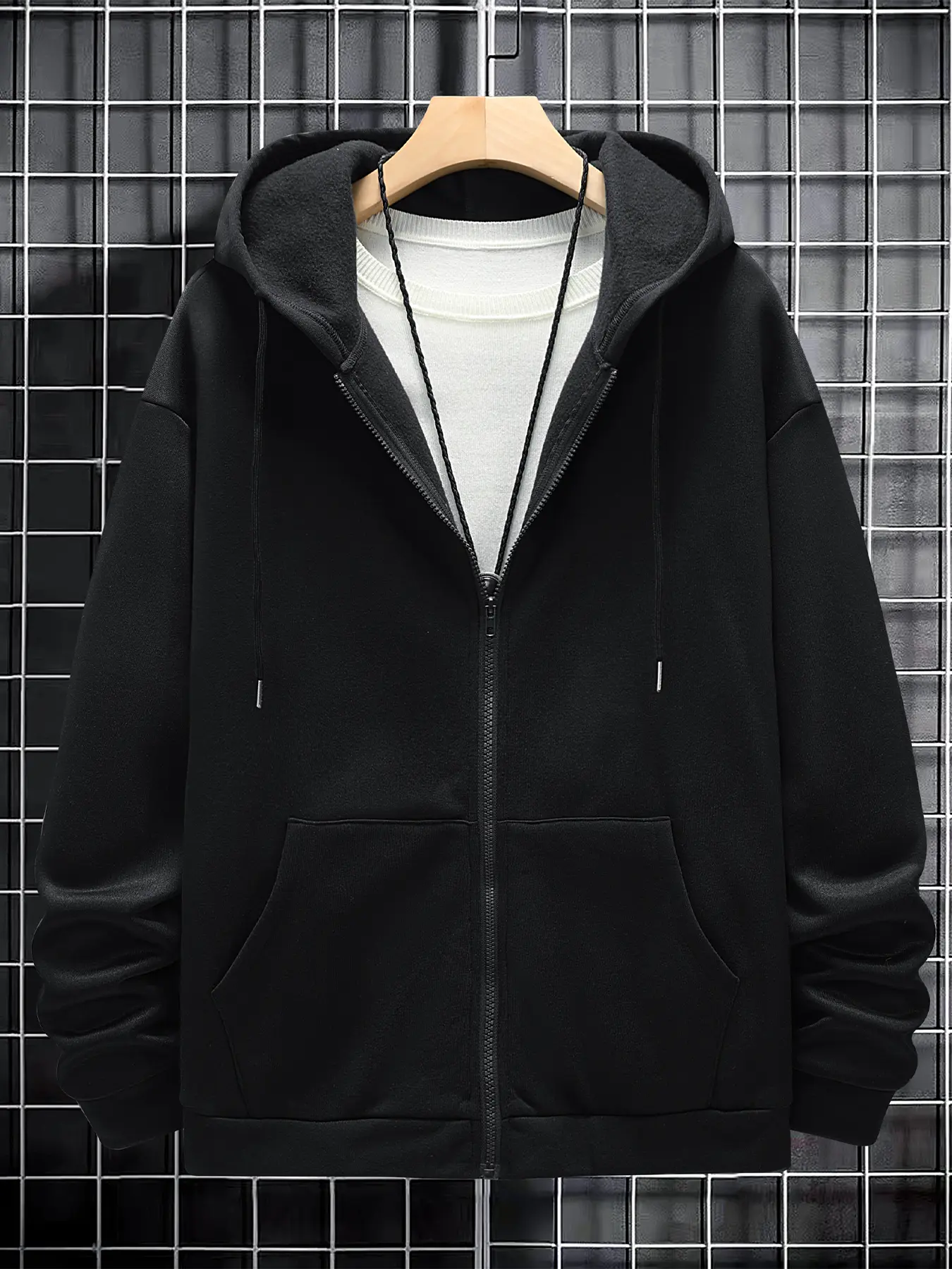 Unisex Hooded Zipper Jacket, Long Sleeve Casual Street Style Outerwear, Suitable for Men & Women, Daily Wear Essentials