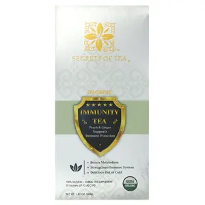 Secrets of Tea Organic Immunity Tea, Peach & Ginger, 20 Sachets, 1.41 oz (40 g)