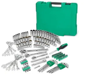 1/4", 3/8" & 1/2" Drive, 163 Piece, 6 Point, Shallow & Deep, SAE & Metric Mechanics Tool Set, #SK01539