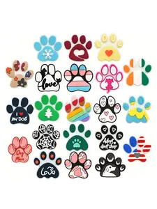 21pcs Animal Dog Paw PVC Cartoon Shoe Accessories Set, High-Quality Decorations for Sandals, Perfect Christmas Gift, Trendy Footwear Accessory