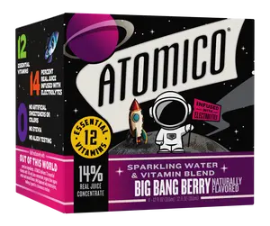 ATOMICO Sparkling Vitamin Water : BIG BANG BERRY 12PK