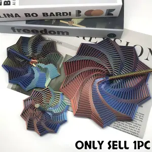 1pc 3D Printed Star-Shaped Fidget Spinner Toy with Handle, Offering a Dual Sensory Experience, Visual and Auditory Hypnosis, Stress-Relief Fidget Toy Relaxation Stick