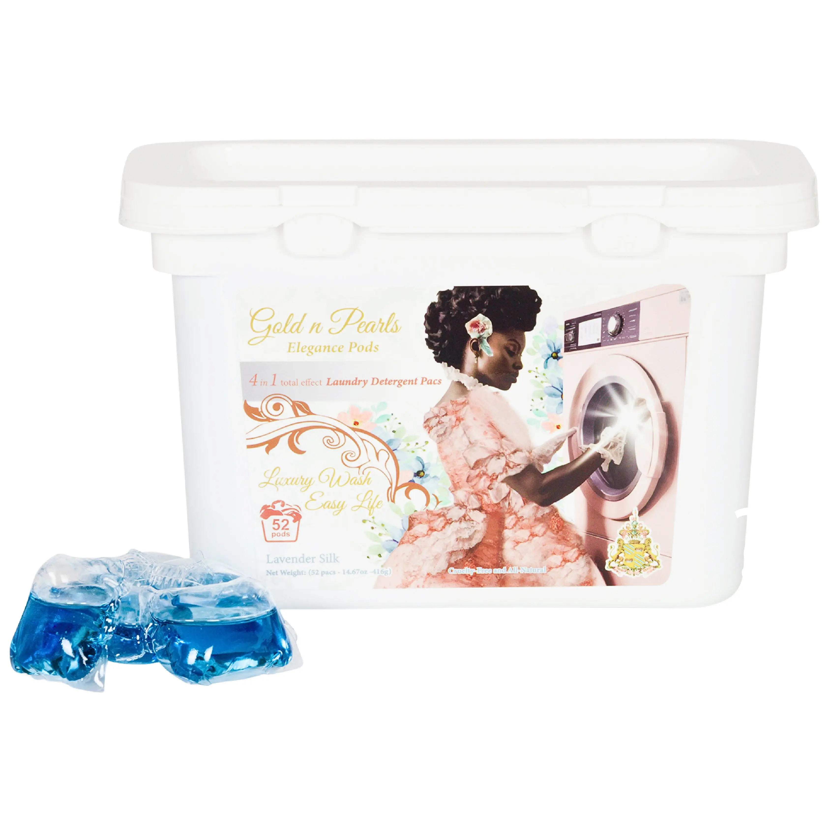 Gold n Pearls 4-in-1 Laundry Detergent Pods - Lavender Silk (52 Pods)