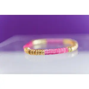 pink acrylic + gold 6mm