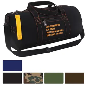 ROTHCO Canvas Equipment Bag - Gym Duffel Bag, 19” or 24 inches Long, Heavy-Duty Cotton Canvas, Multiple Zippered Pockets, Detachable Shoulder Strap, Vintage Design