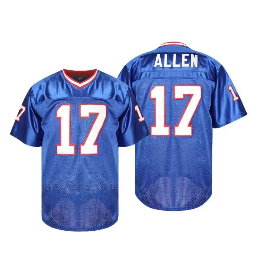Men's #17 Loose-Fitting Polyester Football Jersey - Quick Dry Mesh Knit Fabric Athletic Top, Breathable Professional Sports Apparel, Dry Clean Compatible Football Jersey Style