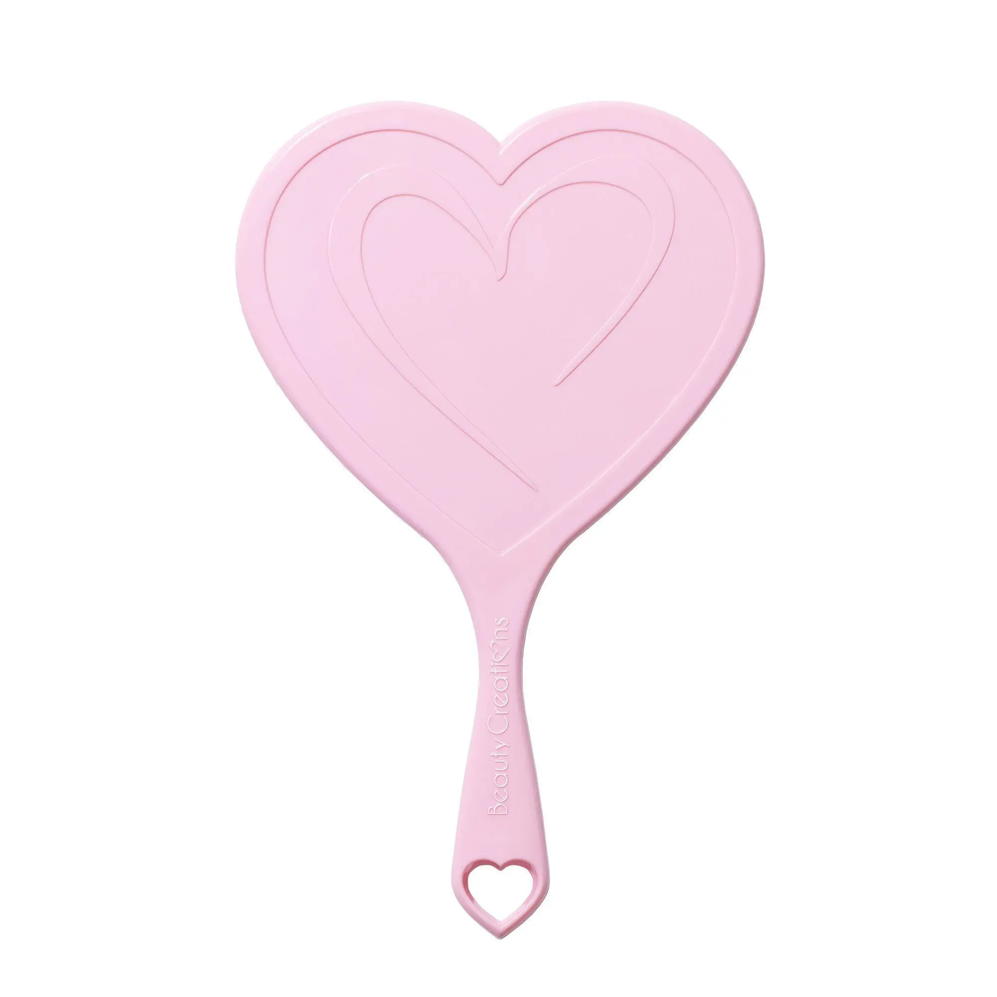 Beauty Creations Heart Shape Handheld Mirror, Cute Pink Love Design Cosmetic Mirror with Handle for Makeup, Lightweight & Portable, 11" x 7", Portable Mirror, Hand Mirrors With Handle Beauty Creations Heart Shape Handheld Mirror, Cute Pink Love Design Cosmetic Mirror with Handle for Makeup, Lightweight & Portable, 11" x 7", Portable Mirror, Hand Mirrors With Handle