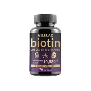 Biotin with Hyaluronic Acid, Collagen and Keratin – 25000 mcg Hair Growth Vitamins for Men and Women -  B1, B2, B3, B6, B7 Complex - 60 Capsules ,hair  skin  and  nails  gummies biotin  vitamins Healthcare Fitness strong nail hyaluronic acid biotin