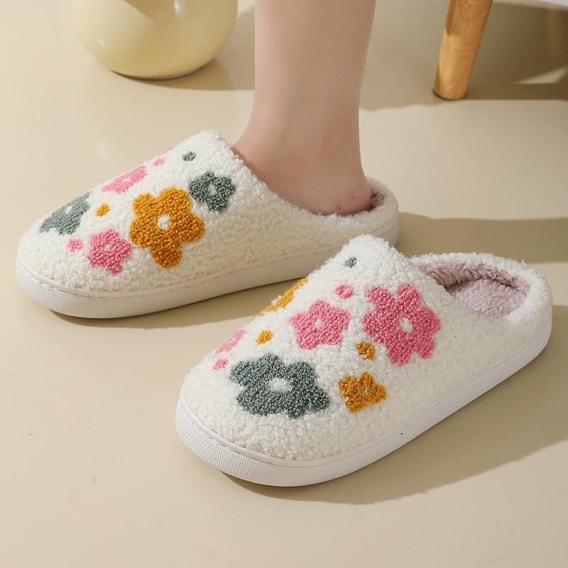 Women's Men's Cute Fuzzy Heart Slippers Memory Foam Fluffy Couple Slippers Cozy House Indoor Outdoor Shoes