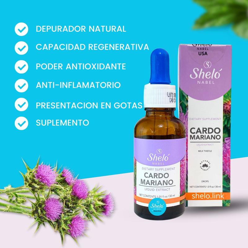 Shelo Nabel Cardo Mariano Higado Graso Milk Thistle Liquid Health Supplement - 1.0 fl oz. - Skincare