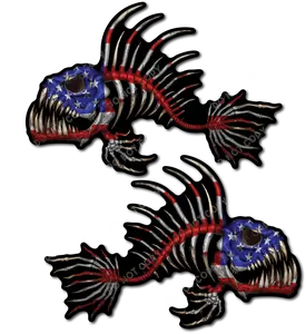 USA American Flag Bone Fish Decal Sticker Boat Car Truck SUV Outdoor 3M vinyl Graphic