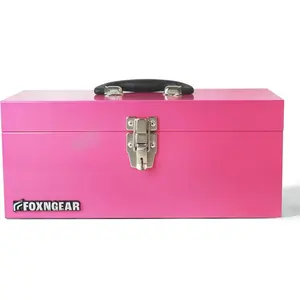 16" Tool Box 18-Gauge with Latch and Handle Pink