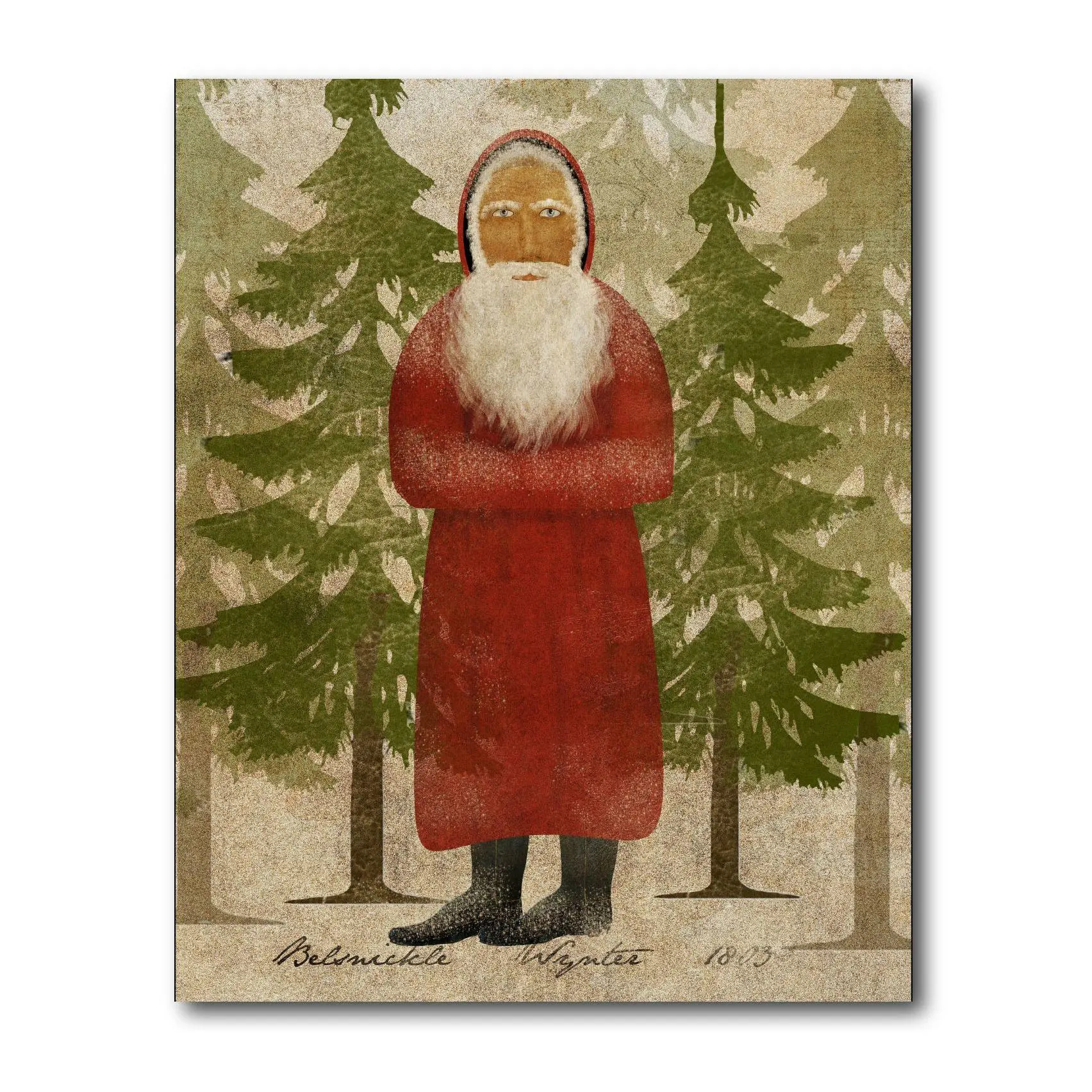 Courtside Market Santa In The Pines 20" x 24" C anvas