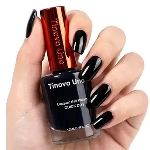 Tinovo Uno New Arrival Cool Black Agate Nail Polish, Quick Dry, Long-lasting Shine Nail Art Polish Gel, Fashion Nail Polish for Women & Girls, High Professional Salon Quality, Manicure DIY, Best Cosplay Gift. with Special Original Brand Logo Cap.