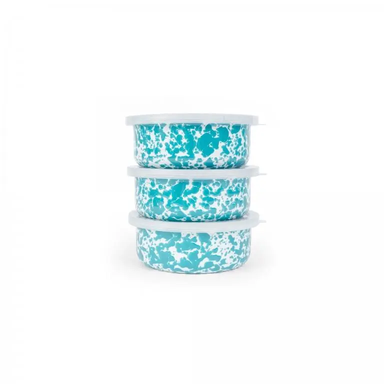 Crow Canyon Home Splatter 3 Piece Storage Bowl Set