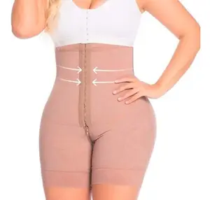 Faja Short Strapless Tummy Shapewear 09346 for Women - High Waist, Half-Leg, Compression Fit, Lace & Spandex Fabric, Basic Style