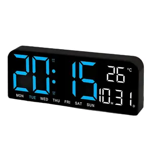 9" LED Digital Alarm Clock - Dual Alarms, Large Display with Temperature/Humidity/Week, Adjustable Dimmer (12/24H) | Multi-functional Desk Alarm Clock Wall Clock for Home Bedroom Office & Desktop, Home Ornaments Set, Exquisite Valentine Gift Idea