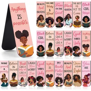 Black Girl  Bookmark - 12 count Inspirational Book Marks for Women Bulk  Aesthetic Page Markers Bookish Gifts Reading Lovers Readers Student Teacher Birthday School Accessories