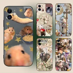 Mouse Rat Cute  Phone Case ,Soft Silicone Black Cover,Compatible with iPhone 16/15/14/13/12/11 Pro Max/Plus Protection Cellphone