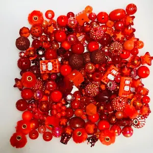 Bead Soup Ruby Rhapsody 3mm Large Hole Bead Mix Acrylic & Silicone for Pens Keychains & Projects