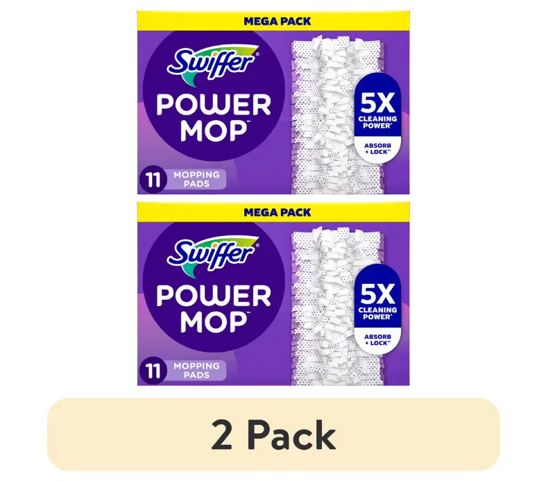 (2 pack) Swiffer Power Mop Multi-Surface Mopping Pad Refills for Floor Cleaning, 11 Count