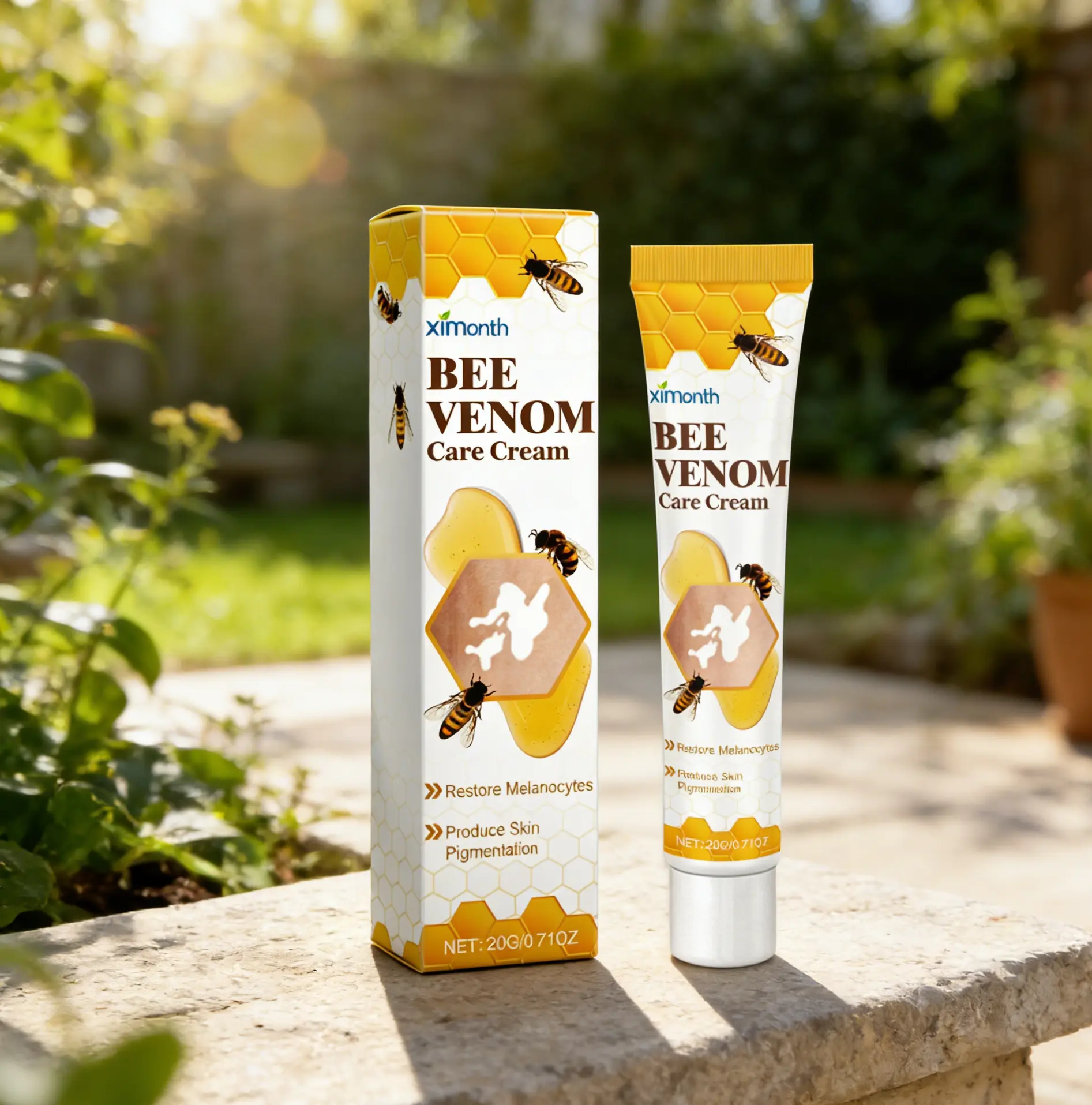 Vitiligoo Bee Venom Treatment Cream 20g - Hydrating Body Moisturizer with Pigment Balance, Topical Dermal Renewal, Advanced Bee Venom Complex, Natural Botanical Bio Formula for Skin Repair