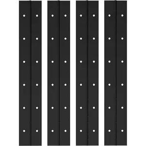 4PCS 12Inch Black Continuous & Piano Hinge, Heavy Duty 304 Stainless Steel Continuous Hinges Piano Boat Hinges, 0.04" Thickness Folding Cabinet Door Butt Hinge