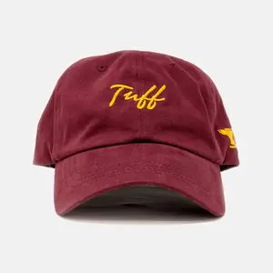 TUFF Thin Gold Script Dad Hat - Maroon