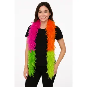 Vibrant Neon Feather Boa - 72" Costume Accessory
