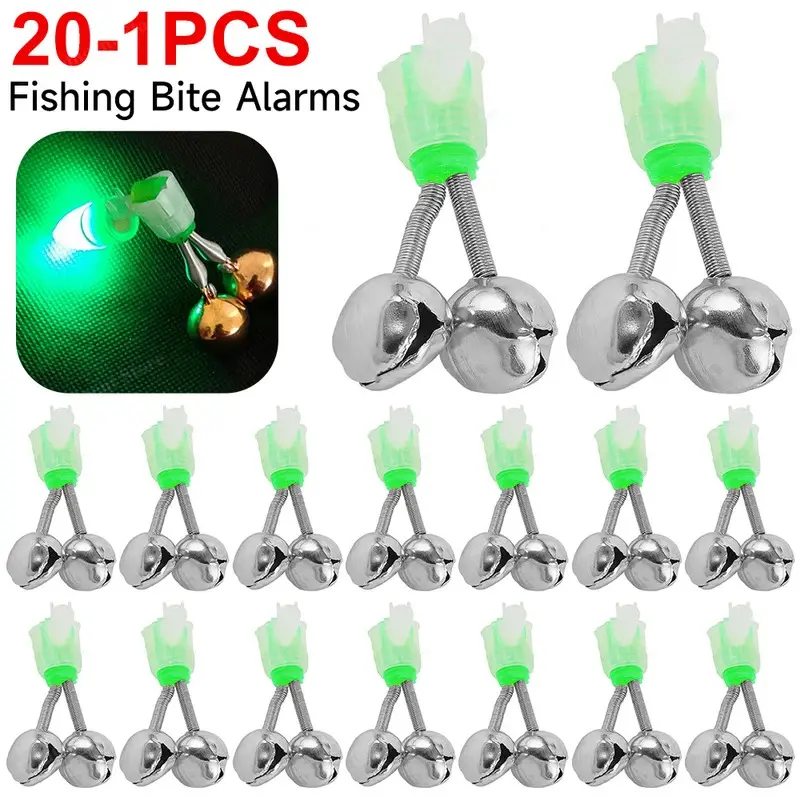 Fish Bite Alarm Twin Spiral Bells Fishing Indicator Bait Alarm Outdoor Night Fishing Alarm Bell Fishing Equipment