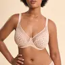 Lacsper Daisy Minimizer Bra Floral Lace Unlined & Non-Padded Plus Size Full Coverage with Supportive Under Band for All-Day Comfort