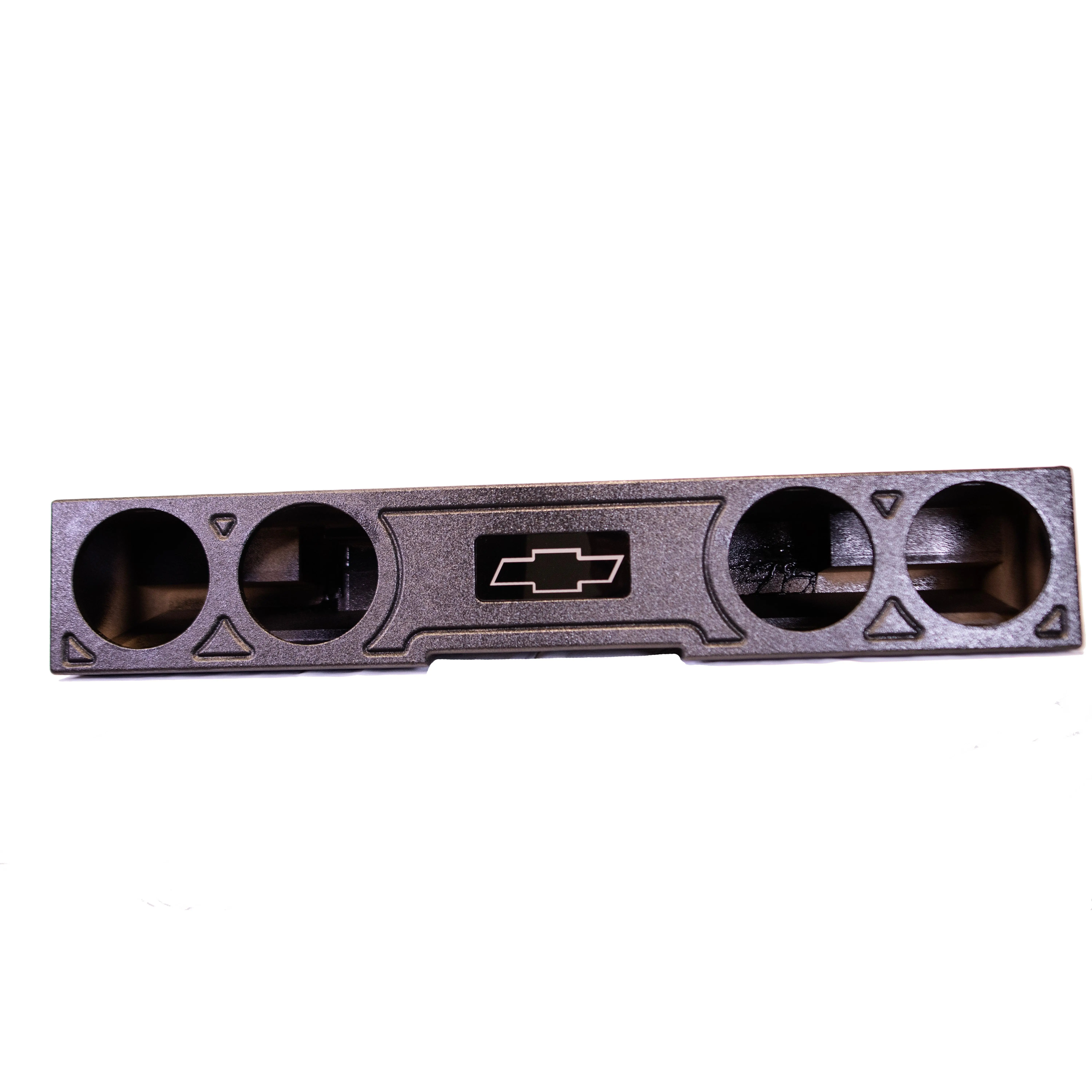 Custom Ported Car Audio Subwoofer Enclosure for 2014-2018 Chevy Silverado & GMC Sierra Crew Cab 4-Door, Direct Under Rear Seat, Front-Firing Ported Design, Quad 8in Subwoofers, Factory Interior Appearance Compatible