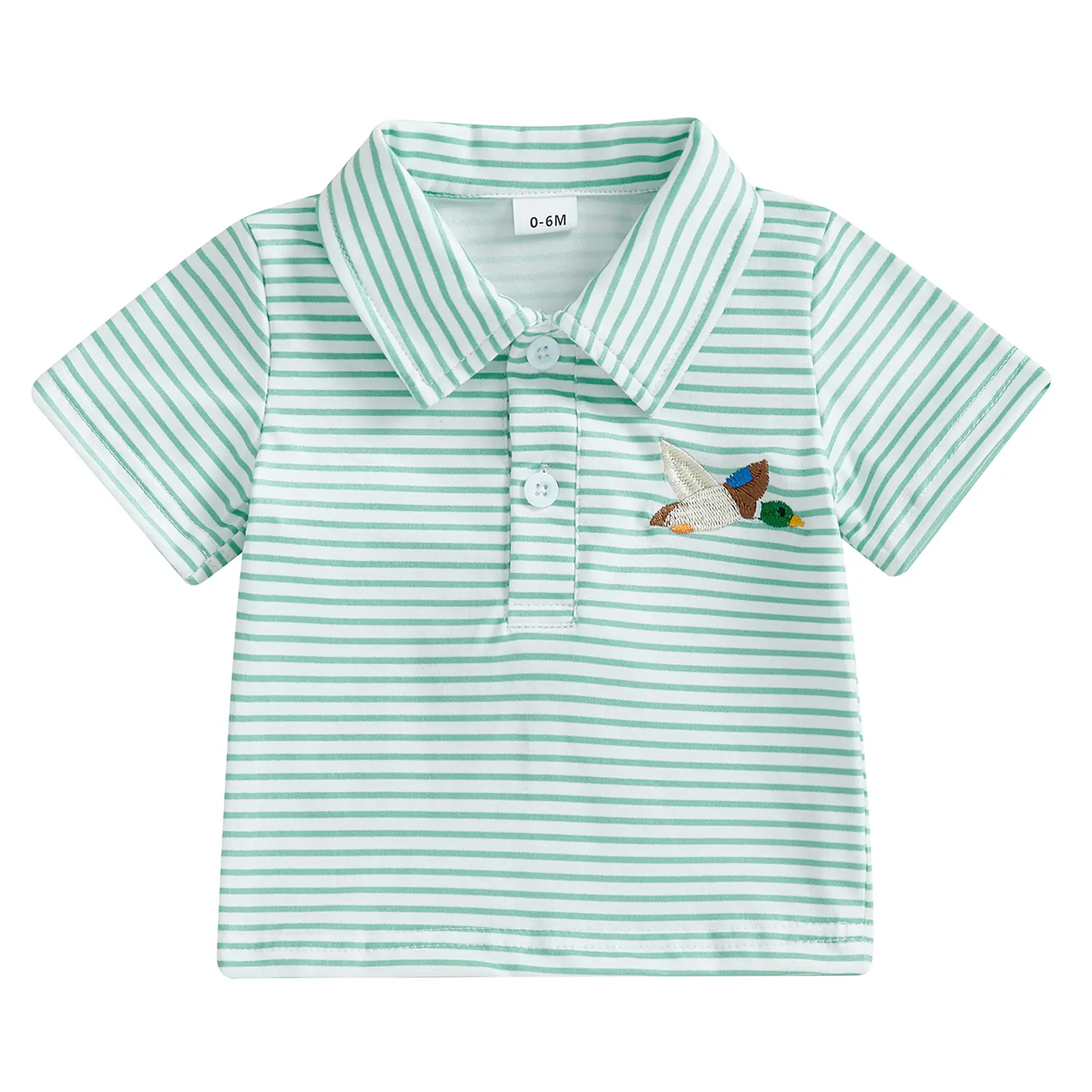 Toddler Baby Boy Mallard Duck Polo T Shirt Striped Short Sleeve Lapel Collar Button Down Pullover Tops Hunting Clothes #Summervibes