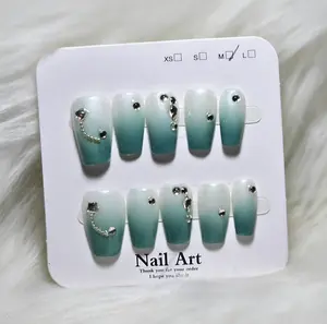 Teal Ombre Elegance Press-On Nail Set