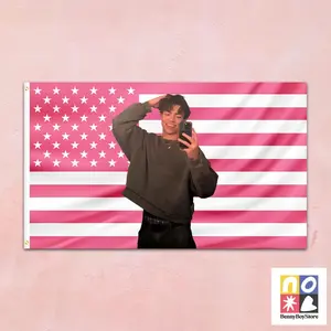 Malachi Barton Pink Flag – Aesthetic Wall Tapestry with Mirror Selfie, Teen Idol Decor, Gen Z Fandom Room Flag, Cute Gift for Fansbedroom decor