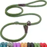 Fida Nylon Dog Slip Safety Leash - 6ft Length Single Leash, 0.5in Buckle-Free Trainer-Recommended Anti-Pull Anti-Choke Adjustable Loop, Metal Ring, No Collar Needed, Reflective for Night Hiking, Easy to Control