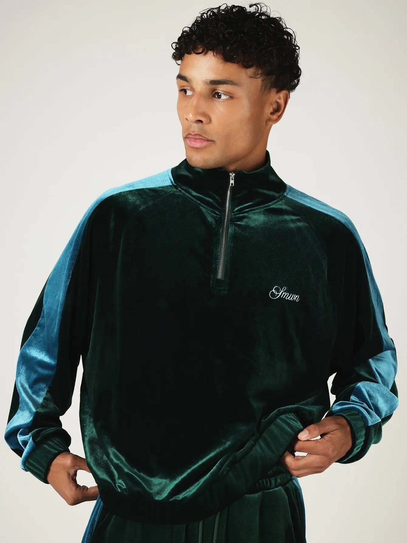 Long sleeve tops - Men Velour Quarter Zip Jacket Color Block Casual Everyday Layer vacation clothing jean jacket long sleeve shirt for men clothing for men summer clothes summer clothing men clothes graphic tee y2k clothing jackets zip up y2k clothes