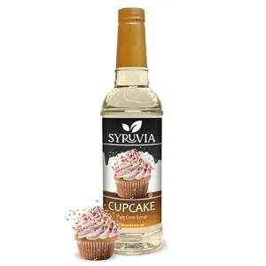 Syruvia Cupcake Coffee Syrup - 25.4 fl oz Premium Coffee Flavoring Syrup - Kosher, Gluten-Free, No Coloring, Ideal for Drinks, Shakes, Desserts & More