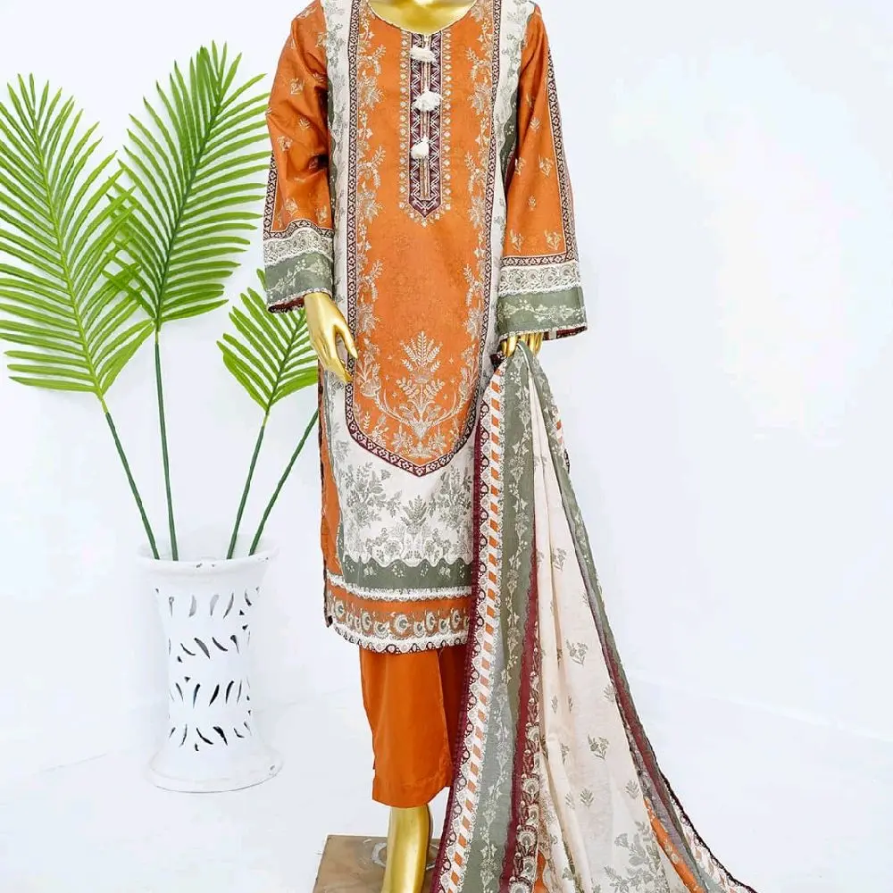 Binsaeed and Sadabahar Cotton and Lawn three Piece Casual Pakistani Suit