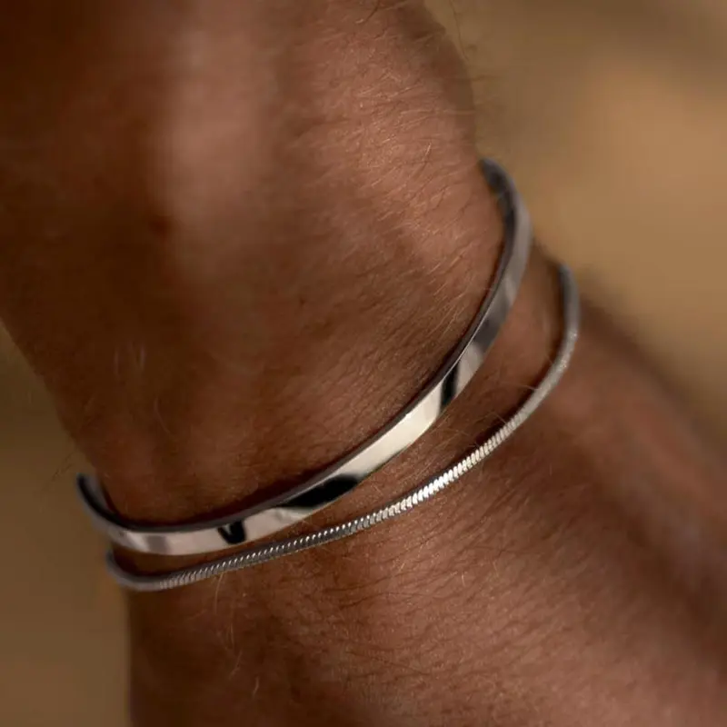 Stainless Steel Bracelet Set, Stackable Bracelets, Bracelet Stacks, Unisex Casual Daily Wear Jewelry, Perfect Gift for Men & Women, Durable & Stylish Design