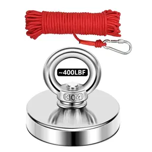 Tools Fishing Magnet, About 400 LBS Pulling Force Heavy Duty Rare Earth Magnet, for Retrieving in River and Magnetic Tools