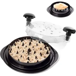 10 Inch Large Twist Chicken Shredder Tool | Pro Meat Shredder with Visible Lid & Cleaning Brush | BPA Free, Anti-Slip Ergonomic Handle Kitchen Gadget (Black)