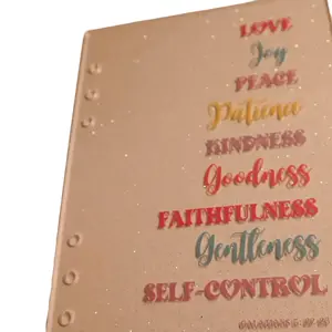 A5 Galatians 5 Glitter Dashboard - Love Joy Peace Patience Kindness Goodness Faithfulness Gentleness Self-Control Motivational Design