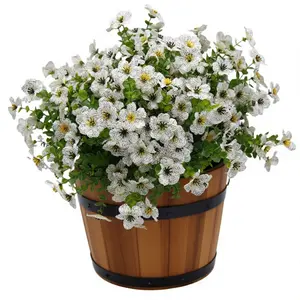 VIKINGS PANDA Artificial Flowers for Outdoors 12 Bundles 14" Silk Fake Flowers UV Resistant Realistic Daisies Faux Flowers Fake Hanging Flowers for Outdoor Planters Porch Garden Para Patio Decoracion Indoor Yard Home Decor