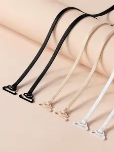 Women's Invisible Shoulder Bra Straps, Thin Fabric Transparent Design, Lightweight, Removable & Non-Slip, 3 Pairs for Daily Use, Backless Underwear